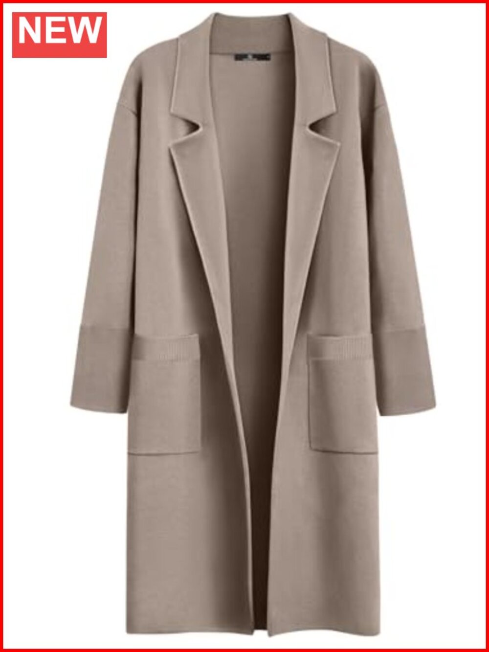 Women's Long Cardigan Sweater Shawl Collar Open Front Oversized Trench Coat Fall
